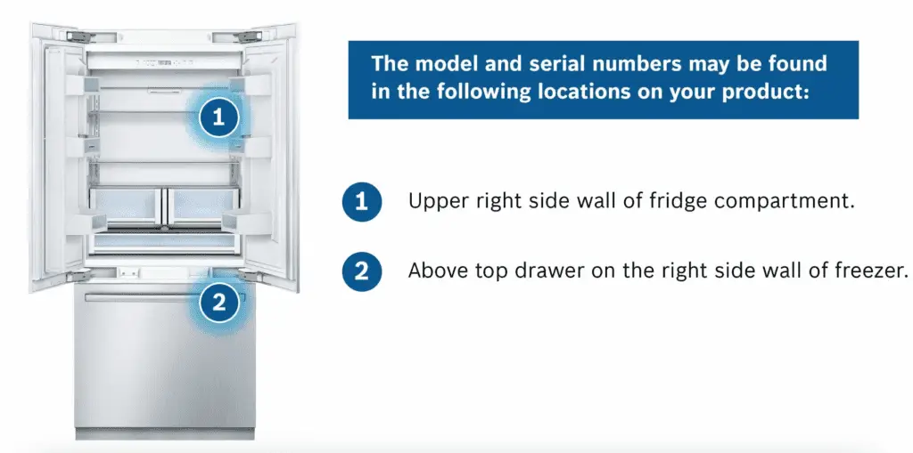bosch refrigerator model number