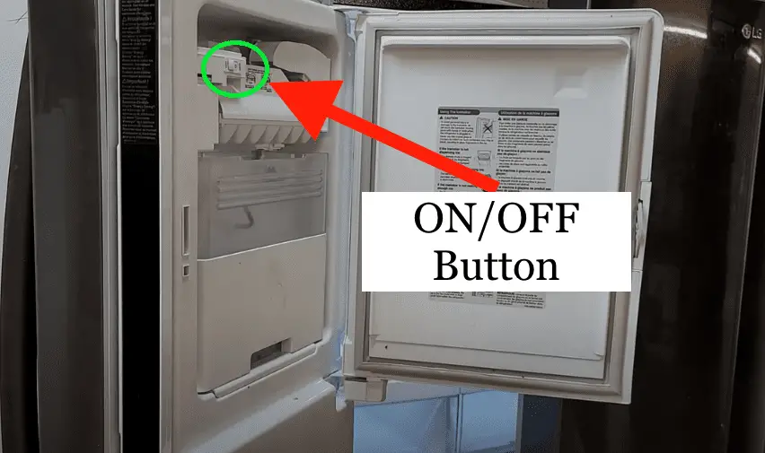 ge ice maker on off button
