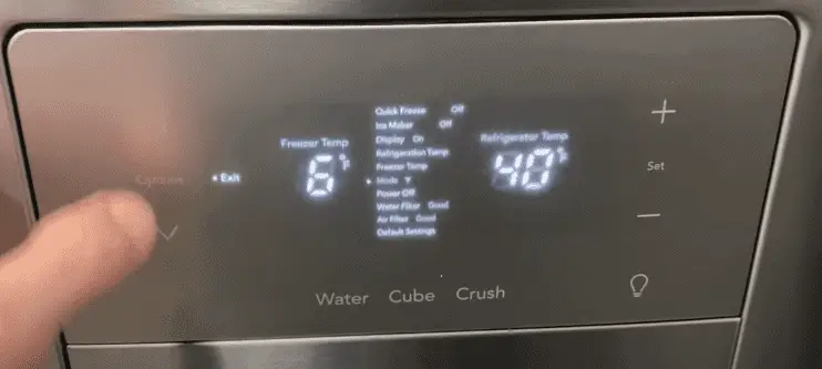 adjust temperature control settings on frigidaire freezer
