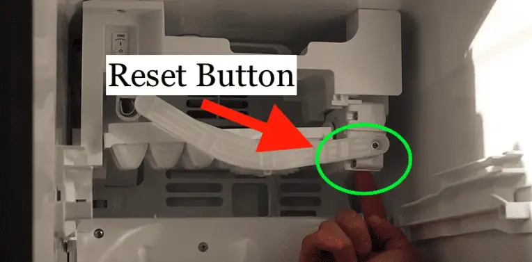 lg ice maker reset button side by side model