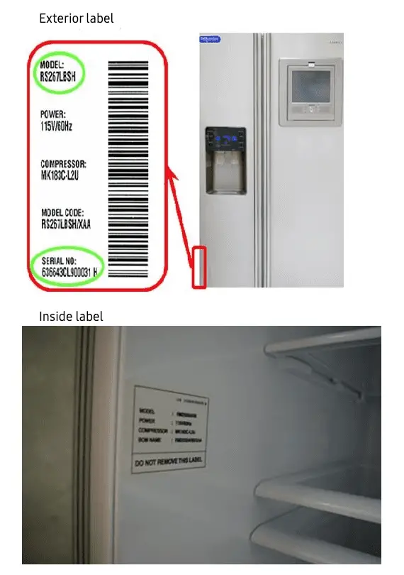 samsung refrigerator model number