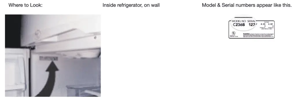 whirlpool refrigerator model number